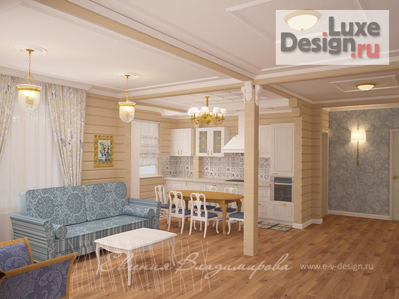 Дизайн интерьера загородного дома "Дом из бруса г. Москва" (фото 1)