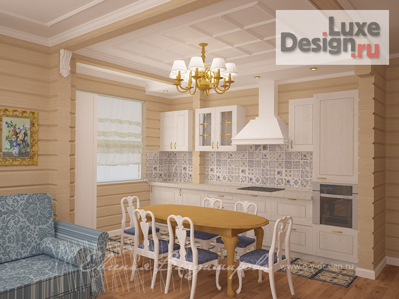 Дизайн интерьера загородного дома "Дом из бруса г. Москва" (фото 3)