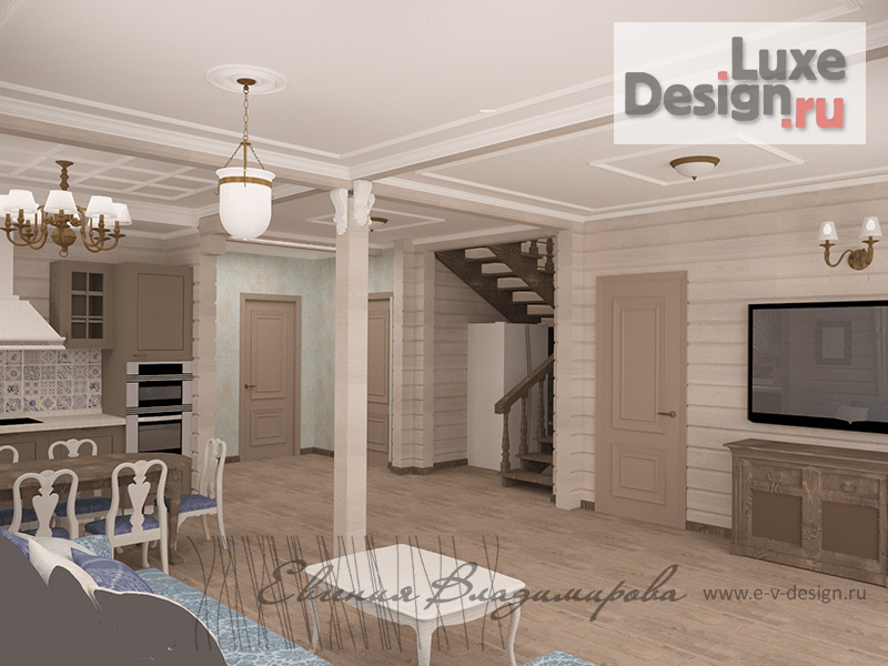 Дизайн интерьера загородного дома "Дом из бруса г. Москва" (фото 9)