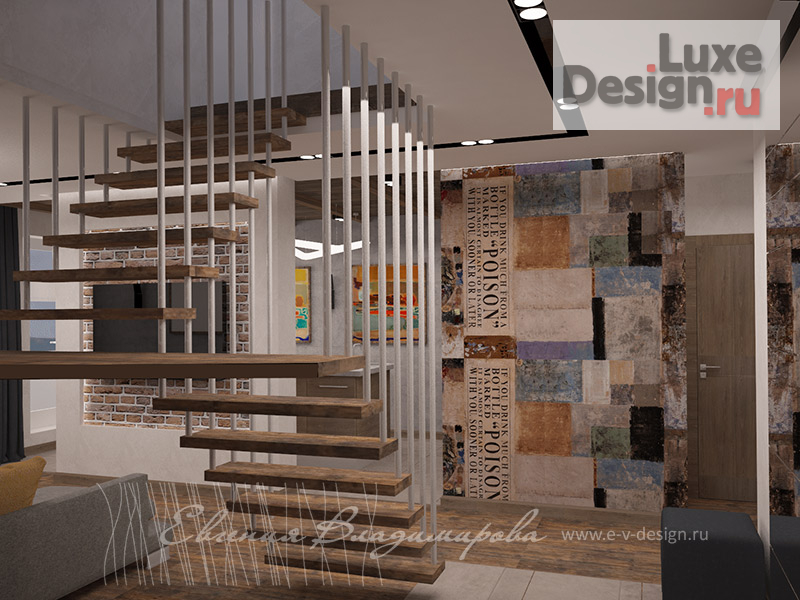 Дизайн интерьера апартаментов "Квартира в двух уровнях в г. Москва" (фото 1)